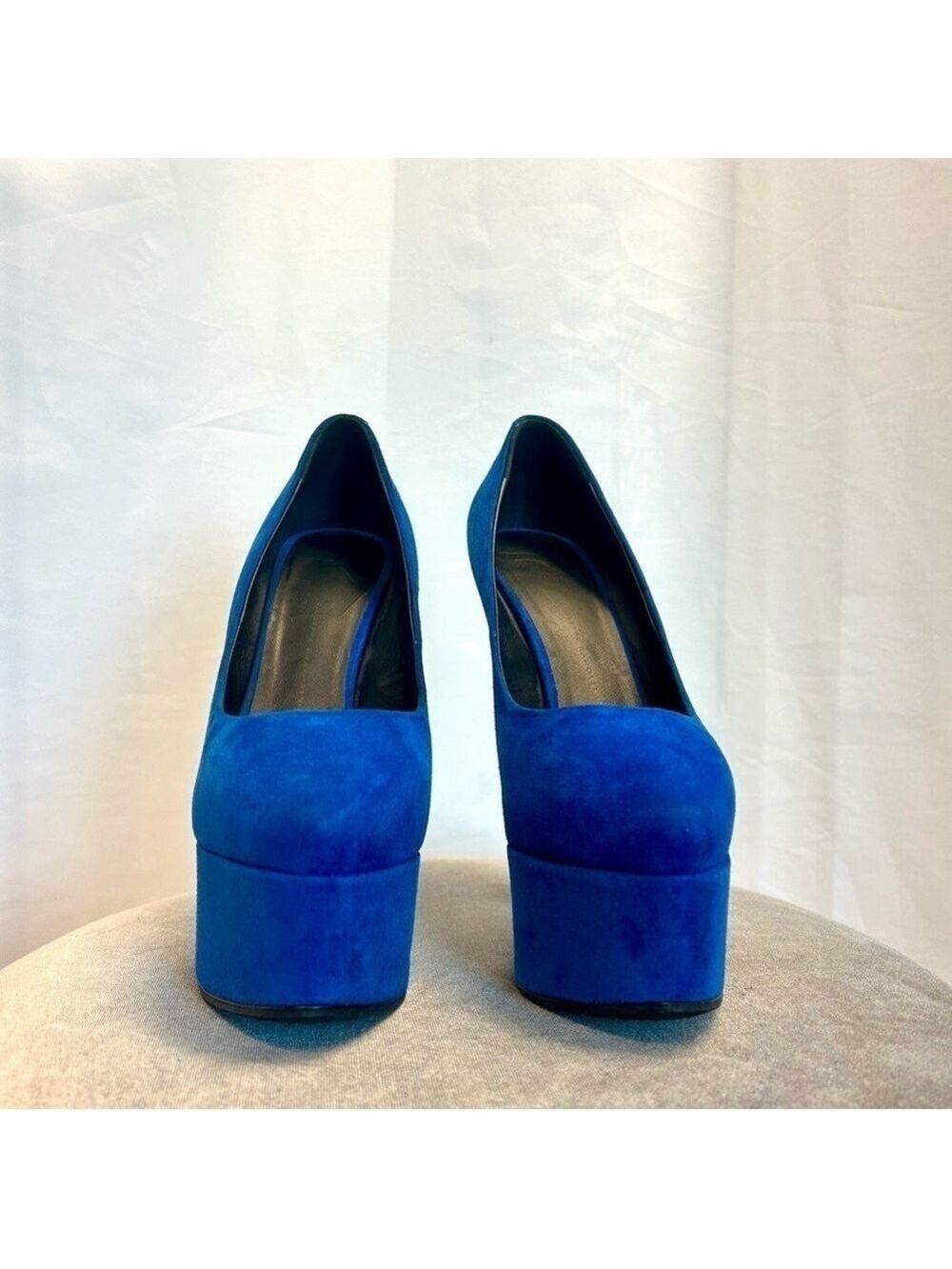 Giuseppe Zanotti blue suede Debra platform stiletto high heels Sz 39 - Picture 7 of 13
